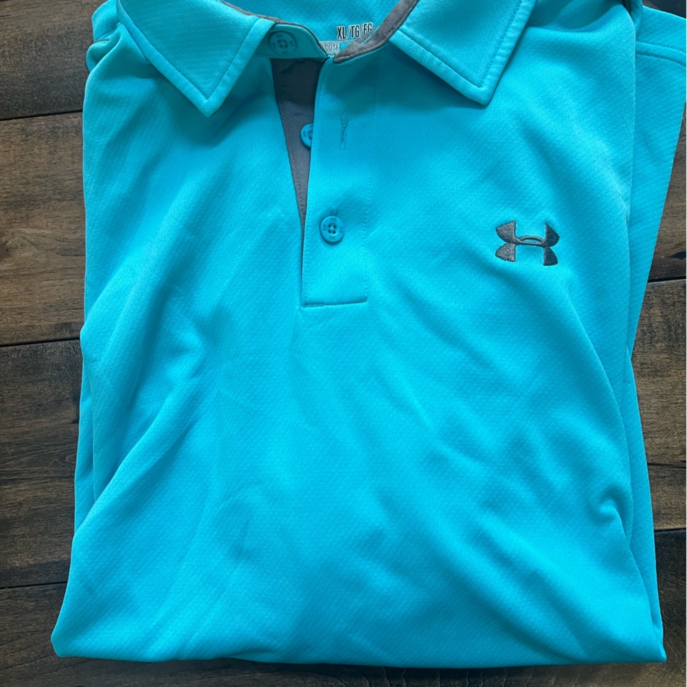 Under Armour Teal and Charcoal Polo